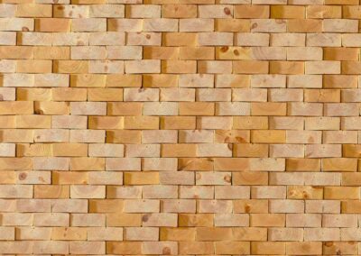 Wall decoration of solid raw wood blocks (NORTO Skov 135)