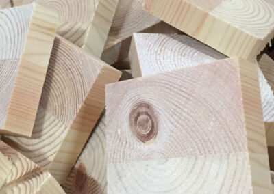 Raw face blocks of solid pine wood